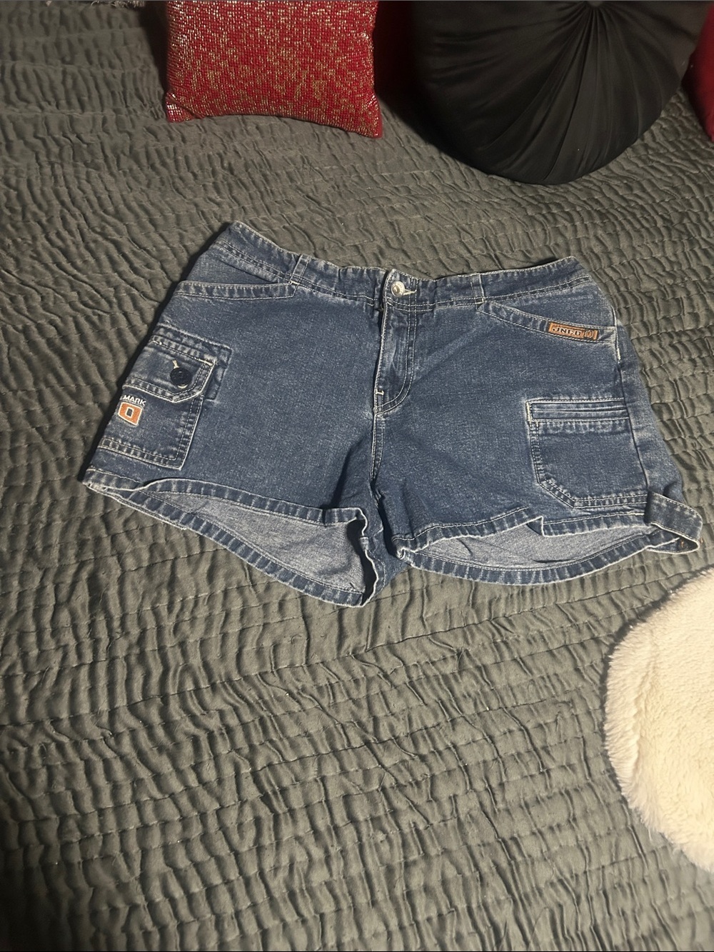 JNCO Authentic 90’s Dark Blue Denim cargo Jean Shorts